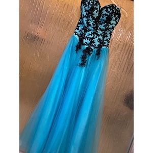 Blue quinceanera/prom dress